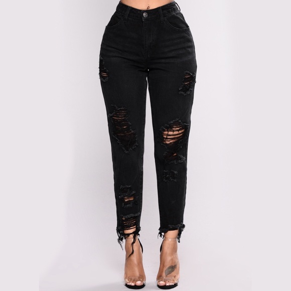 Fashion Nova Denim - FASHION NOVA Greyson Boyfriend Jeans - Black